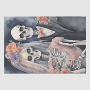 Forevermore: Skeleton Verheiratet Couple Decoupage Seidenpapier
