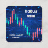 Forex Analyst Quadratische Visitenkarte (Vorderseite)