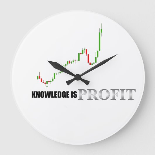 Forex Knowledge is Profit Acrylic Wall Clock Große Wanduhr (Vorderseite)