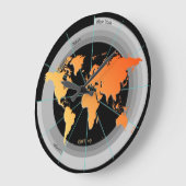 Forex Markets Timezone Clock GMT+0 hr Orange Contr Große Wanduhr (Winkel)