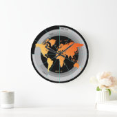 Forex Markets Timezone Clock GMT+0 hr Orange Contr Große Wanduhr (Zuhause)