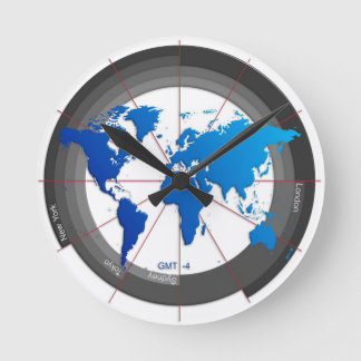 Forex Markets Timezone Clock GMT-4 Runde Wanduhr