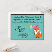 Forget about the past, you can’t -Funny Birthday Karte (Vorderseite/Rückseite Beispiel)