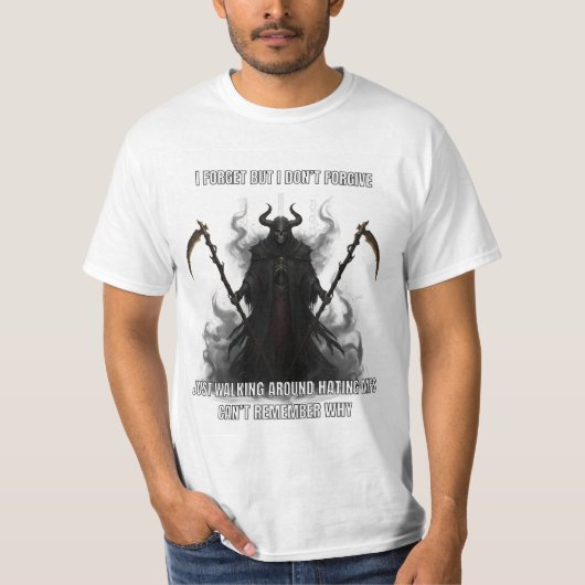  Forget But Don’t Forgive Skeleton Meme T-Shirt (Vorderseite)