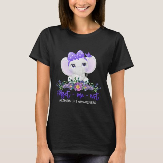 Forget me not Alzheimers Awareness Elephant T-Shirt (Vorderseite)