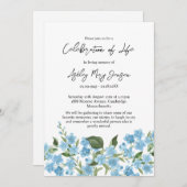 Forget me not Celebration of Life Funeral Einladung (Vorne/Hinten)