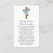 Forget me not Cross Photo Funeral Prayer Card Visitenkarte (Rückseite)