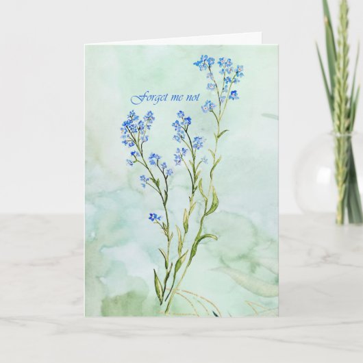 Forget me not Custom Watercolor Garden Flower Karte (Vorderseite)