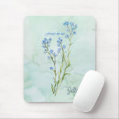 Forget me not Custom Watercolor Garden Flower Mousepad (Mit Mouse)