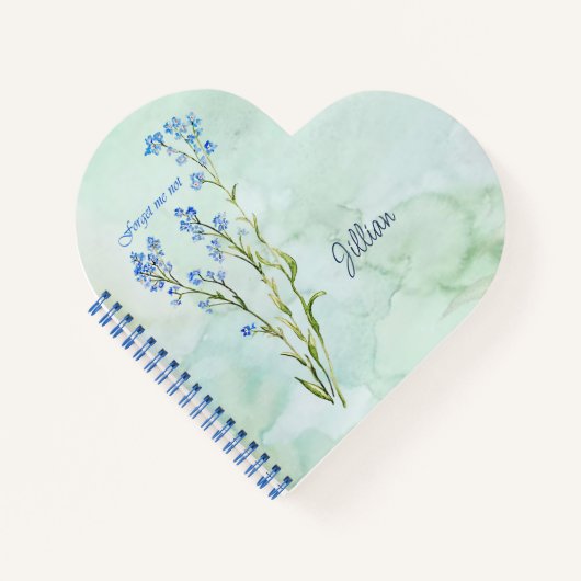 Forget me not Custom Watercolor Garden Flower Notizblock (Vorderseite)