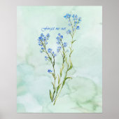 Forget me not Custom Watercolor Garden Flower Poster (Vorne)