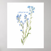 Forget me not Custom Watercolor Garden Flower Poster (Vorne)