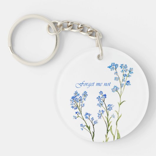 Forget me not Custom Watercolor Garden Flower Schlüsselanhänger (Vorderseite)