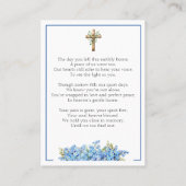 Forget-me-not Flower Memorial Photo Prayer Card Visitenkarte (Rückseite)