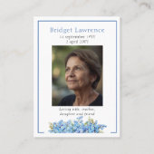 Forget-me-not Flower Memorial Psalm 23 Prayer Card Visitenkarte (Vorderseite)