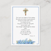 Forget-me-not Flower Memorial Psalm 23 Prayer Card Visitenkarte (Rückseite)