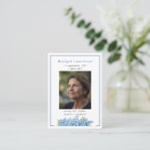 Forget-me-not Flower Memorial Psalm 23 Prayer Card Visitenkarte (Stehend Vorderseite)
