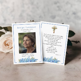 Forget-me-not Flower Memorial Psalm 23 Prayer Card Visitenkarte
