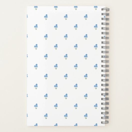 Forget Me Not Flower Personalized Journal Notebook Notizblock (Rückseite)