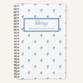 Forget Me Not Flower Personalized Journal Notebook Notizblock (Vorderseite)