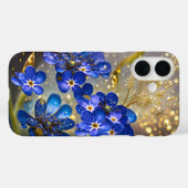 Forget-me-not flower with gold accents Case-Mate iPhone hülle (Rückseite (Horizontal))