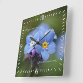Forget-me-not forever and ever quadratische wanduhr (Winkel)