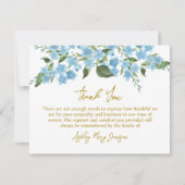 Forget me not Funeral Thank You Card Bereavement Dankeskarte (Vorderseite)