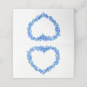 Forget-me-not heart art wedding blue white platzkarte (Außenseite Aufgefaltet)