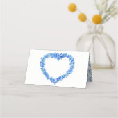 Forget-me-not heart art wedding blue white platzkarte (Vorderseite)