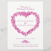 Forget-me-not heart art wedding pink white einladung (Vorderseite)