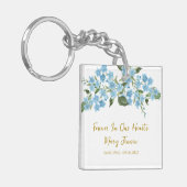 Forget me not Memorial Funeral Photo Keychain Schlüsselanhänger (Vorderseite links)