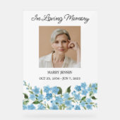 Forget me not Memorial Photo Funeral Acrylschild (Vorderseite)