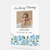 Forget me not Memorial Photo Funeral Acrylschild (Winkel)