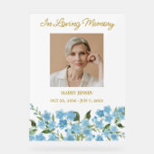 Forget me not Memorial Photo Funeral Acrylschild (Vorderseite)