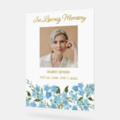 Forget me not Memorial Photo Funeral Acrylschild (Winkel)