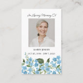 Forget me not Memorial Photo Funeral Prayer Card Visitenkarte (Vorderseite)