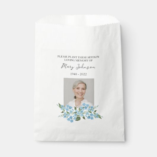 Forget me not Seed Packet Memorial Funeral Geschenktütchen (Vorderseite)
