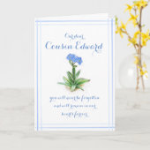 Forget Me not watercolor Sympathy Cousin Card Karte (Gelbe Blume)