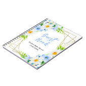 Forget-Me-Nots and Daisies Baby Shower Guest Book Notizblock (Linke Seite)