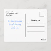 Forget Me Nots and Daisies Birthday Party Postkarte (Rückseite)