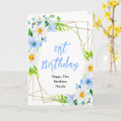 Forget-Me-Nots and Daisies Floral Birthday Karte (Gelbe Blume)