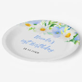 Forget-Me-Nots and Daisies Floral Birthday Pappteller (Schrägansicht)