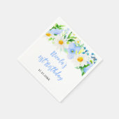 Forget-Me-Nots and Daisies Floral Birthday Serviette (Ecke)