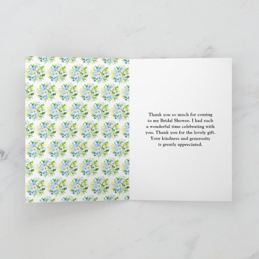Forget-Me-Nots and Daisies Floral Bridal Shower Dankeskarte (Innenseite)