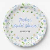 Forget-Me-Nots and Daisies Floral Bridal Shower Pappteller (Vorderseite)