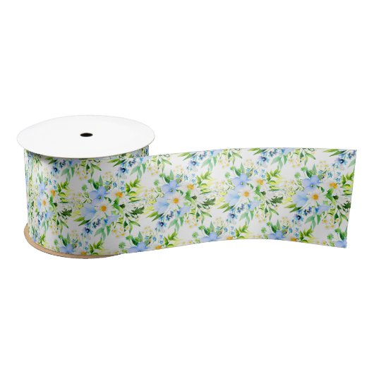 Forget-Me-Nots and Daisies Floral Satinband (Spule)