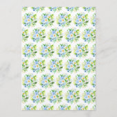 Forget-Me-Nots and Daisies Floral Wedding Menükarte (Rückseite)