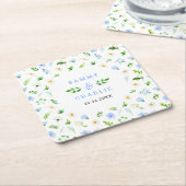 Forget-Me-Nots and Daisies Floral Wedding Rechteckiger Pappuntersetzer (angewinkelt)