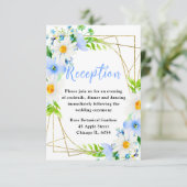 Forget Me Nots and Daisies Wedding Reception Begleitkarte (Stehend Vorderseite)