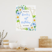 Forget-Me-Nots Daisies Birthday Welcome Poster (Küche)